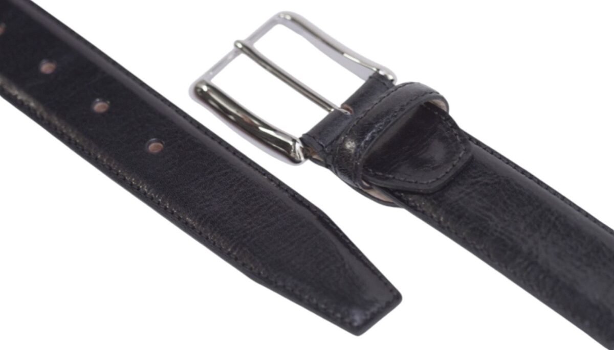 Men's Handmade Natural Leather black Calf Belt